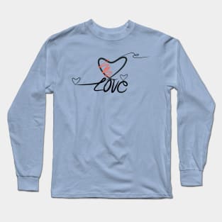 heart love text design line art Long Sleeve T-Shirt